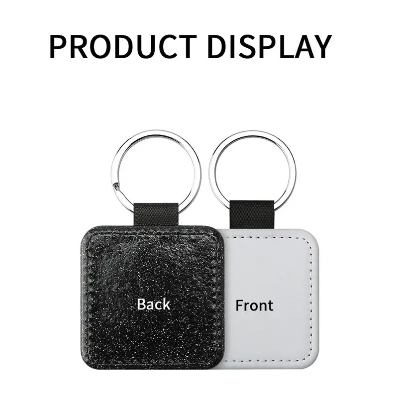 20 Pack Sublimation Blanks Keychain Heat Transfer Keyring Sublimation Blank Square Black Eco-Friendly