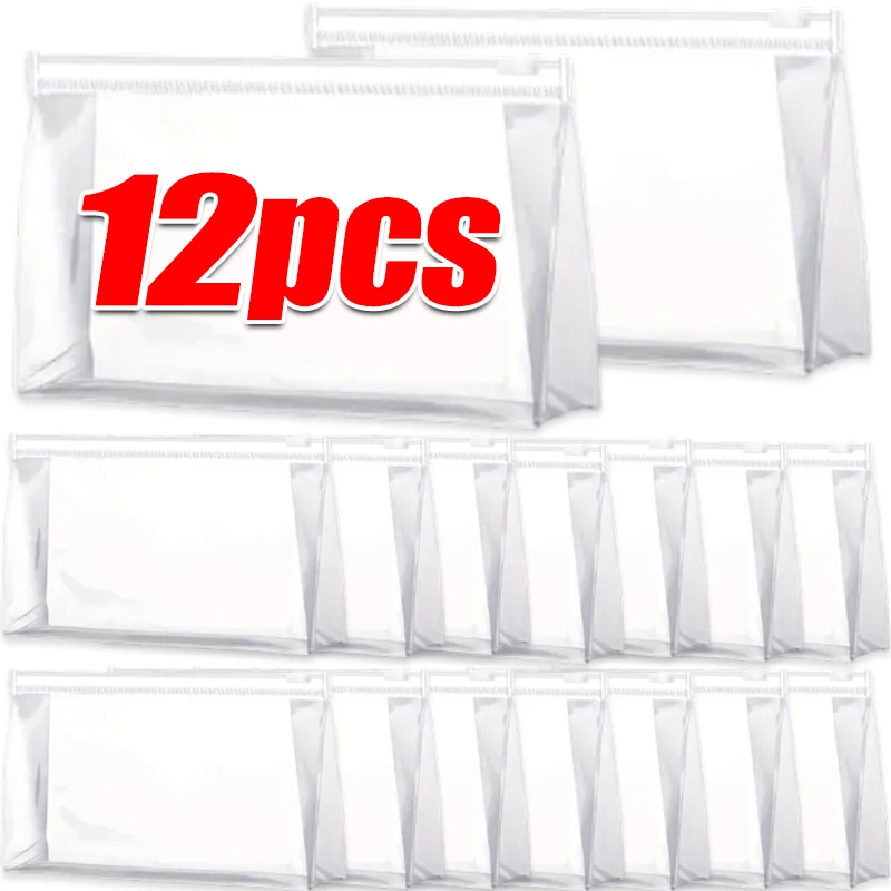 1-12 قطعة بولي كلوريد الفينيل الشفاف تخزين السفر المنظم واضح حقيبة مستحضرات تجميل التجميل حقيبة مستحضرات التجميل حقيبة أدوات الزينة غسل أكياس #1