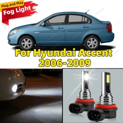 2Pcs LED Lamp Car Front Fog Light Accessories For Hyundai Accent 2006 2007 2008 2009 Plug and Play 12Pcs 3030SMD Chip