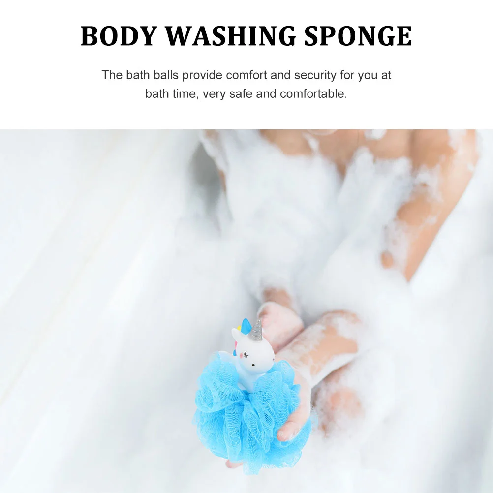 2 Pcs Unicorn Bath Ball Bath Sponge Body Washing Bath Bath Bath Sponge Loofah Child Shower Foaming Balls Exfoliating Tool