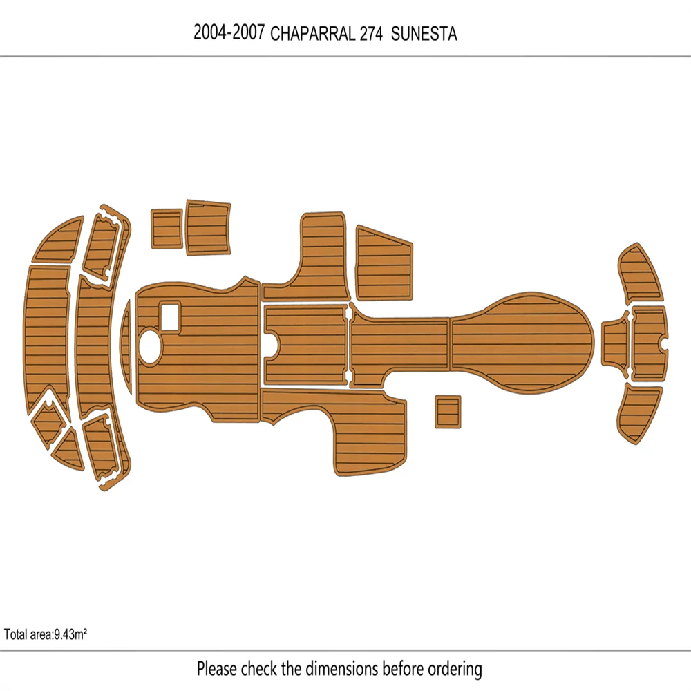 

2004-2007 CHAPARRAL 274 SUNESTA Cockpit Swim платформа лук 1/4 "6 мм пол из пенопласта EVA