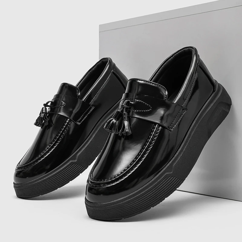 

Men's PU Leather Shoes Casual Loafers#Business British Outdoor Formal Luxury Male Shoes Black Driving Shoes Plus Size43 44 45 46