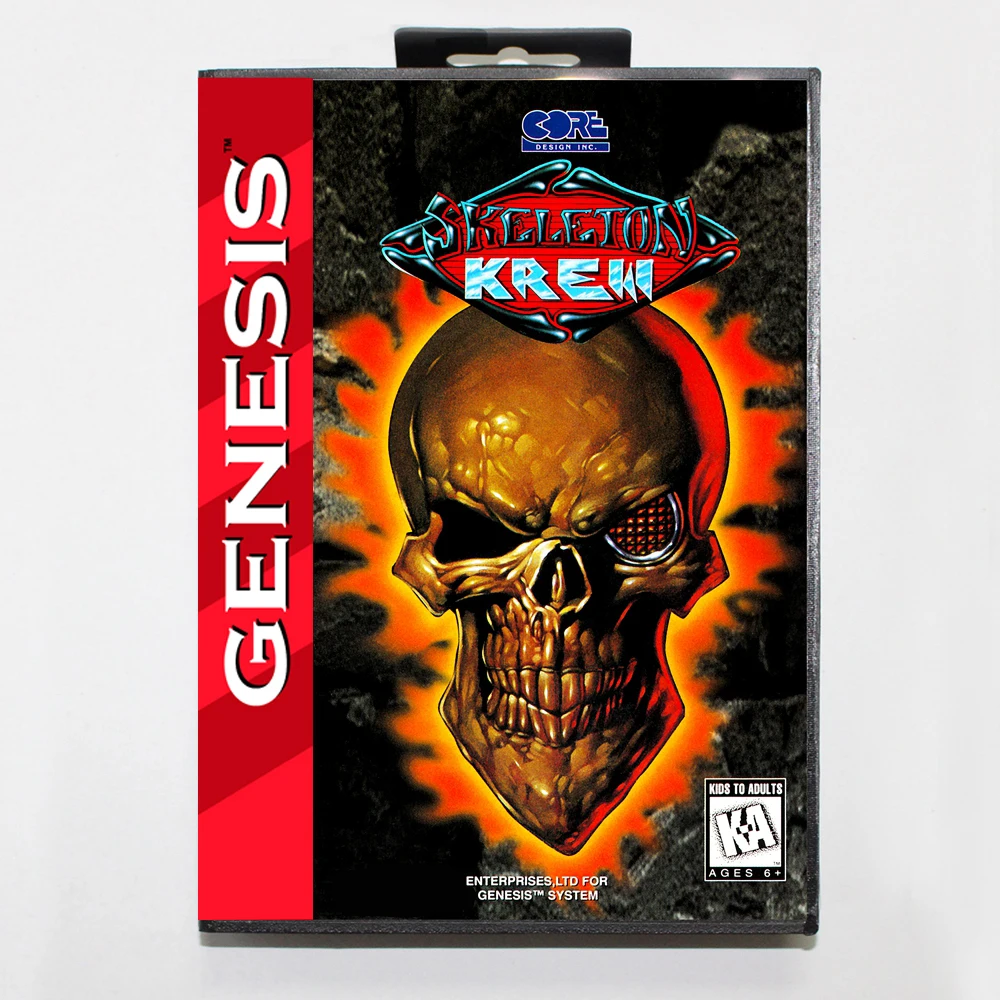 Kartu Game Skeleton Krew MD dengan kotak US untuk konsol 16 Bit Sega Megadrive Genesis