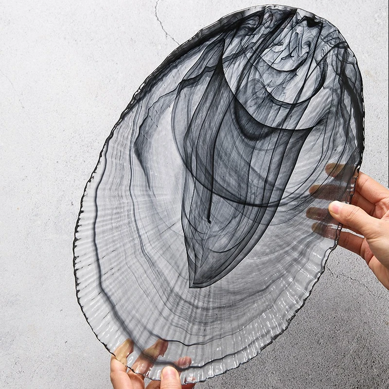 

Crystal glass plate, fruit salad plate