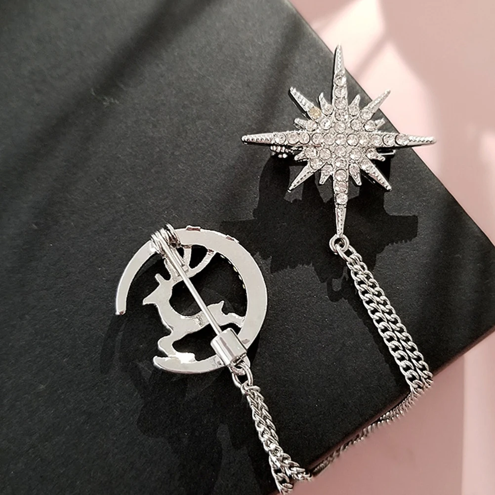 

Stylish 8 Pointed Star Brooch Creative Shape Lapel Pin Fashion Alloy Material Clothing Accessory Elegant Decorative Present Idea