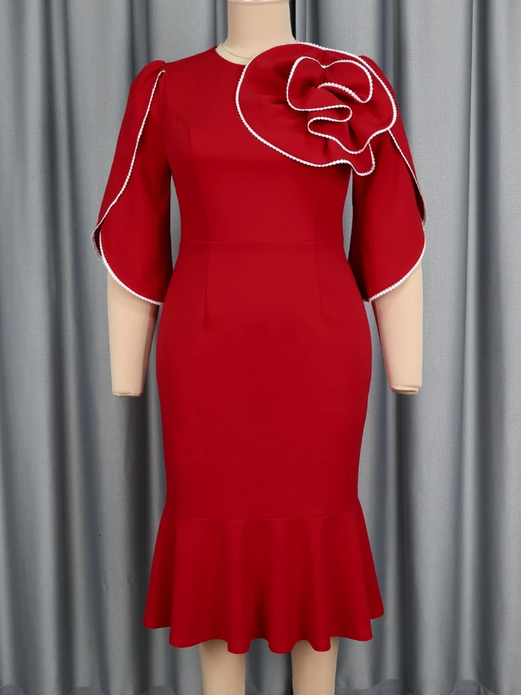 

Африканские платья для женщин, элегантное весенне-летнее платье миди Dashiki с рукавами 3/4, женская традиционная африканская одежда Fairy Dreaes