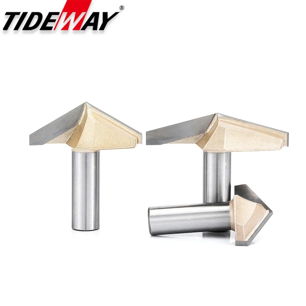 Tideway V Groove Router Bit 120° 150° Double Flute Chamfer Bevel Bit Woodworking Tools Engraving Slotting Cutter for Wood CNC