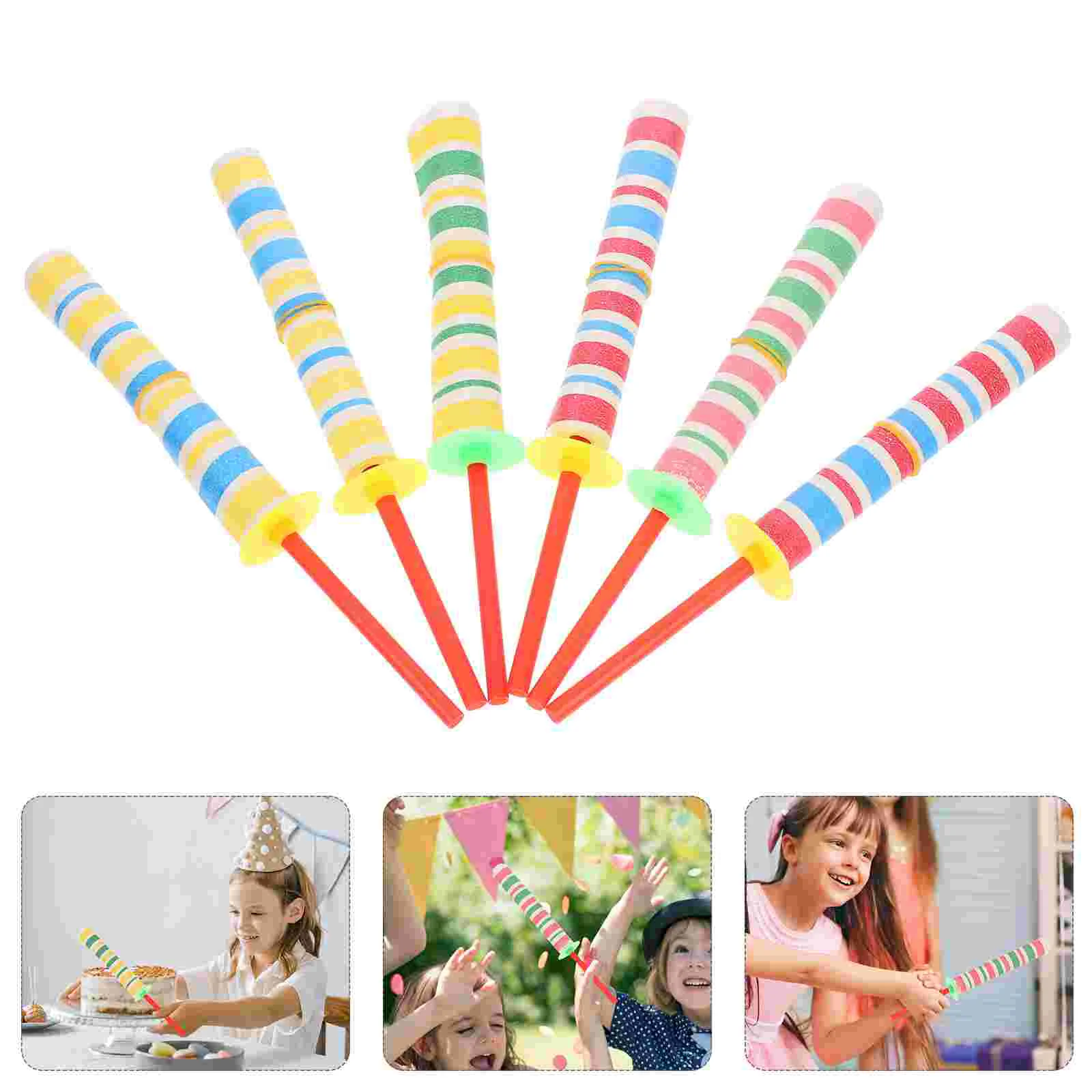 6pcs Paper Sword Flickers Funny Toy Party Favor Gift Prizes For Kids Children (Random Color)