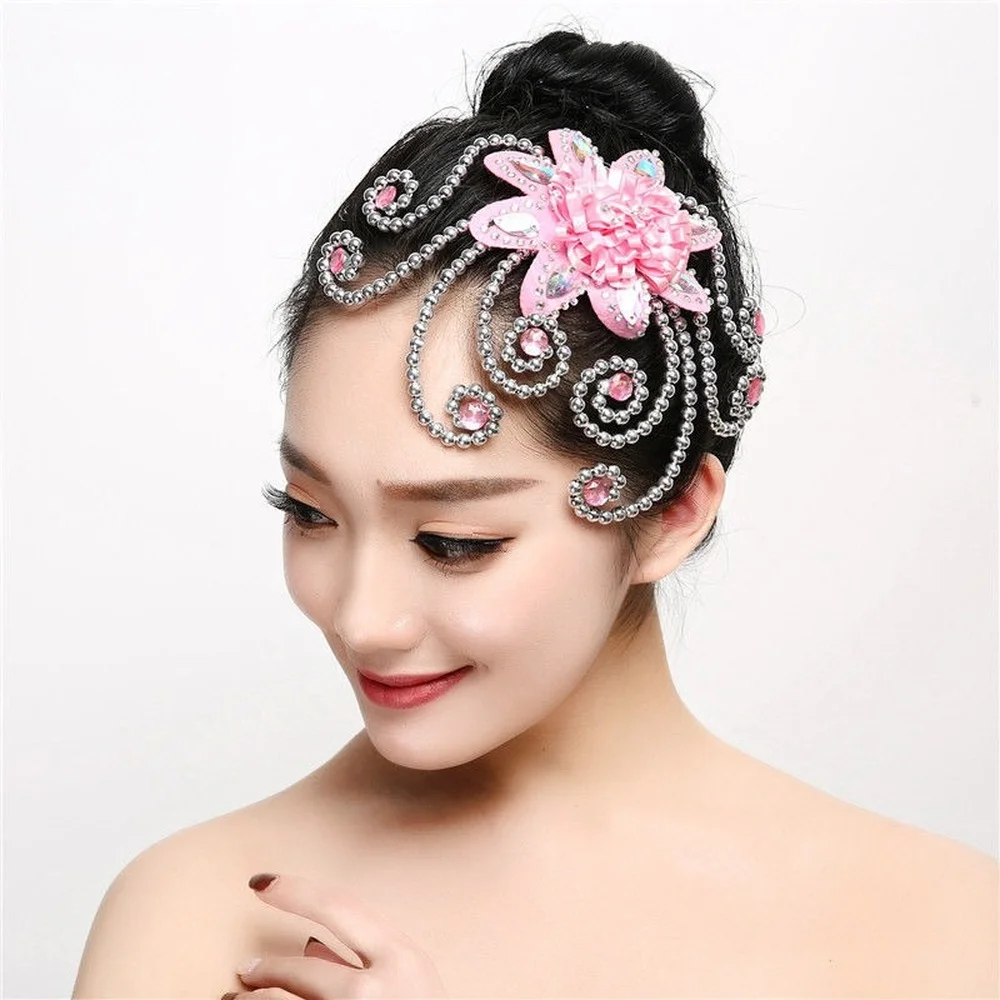 Dance Headdress Classical Modern Folk Dance Performance Yangko Performance Flower Adult Female Dancer Hair Accessories