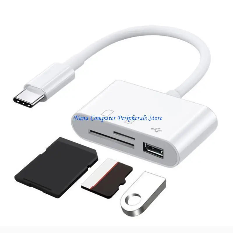 F68C USB C에서 메모리 카드 리더 어댑터 빠른 파일 전송 쉬운 파일 액세스 USB 주변 장치 키보드 연결