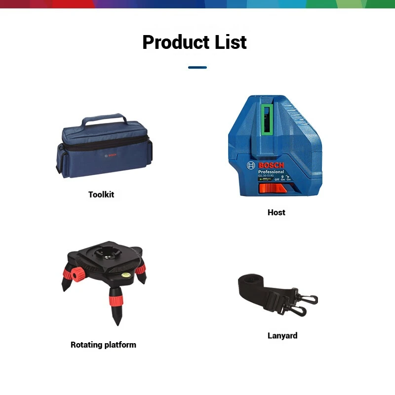 ‌Bosch GLL 50-15 XG Green Beam Laser Level with Plumb Point Self-Leveling Laser Level 15m Range Tool ‌5-Line Cross Laser Level