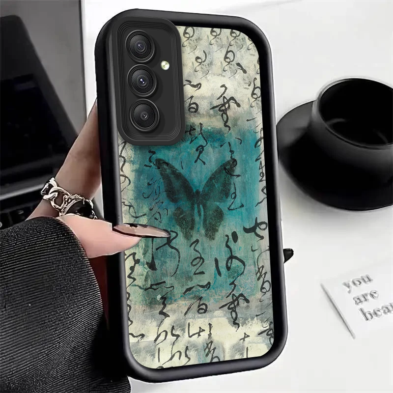 A 34 A 54 Butterfly Silicone Phone Case On For Samsung Galaxy A13 A14 A15 A23 A24 A25 A34 A35 A54 A55 4G 5G Len Protect Cover