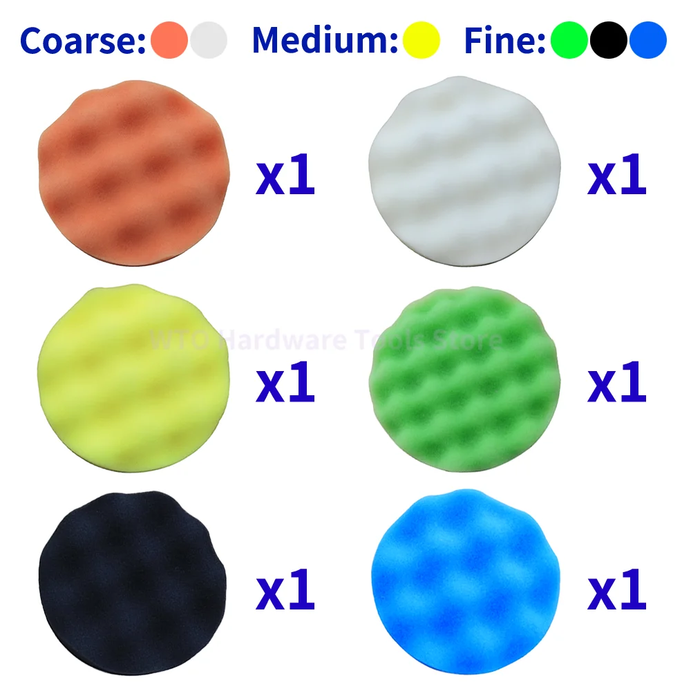 8 PCS 5 Inch Car Polishing Pad Kit, Sponge and Wool Polishing Pad Set with M14 Drill Adapter Drill Buffing Kit for Car Polishing