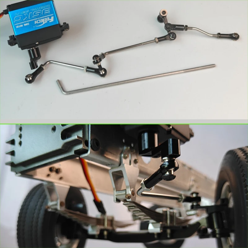 Vertical Servo Linkage Tie Rod Assembly For 1/14 Tamiya RC Truck For scania For volvo For man DIY Parts
