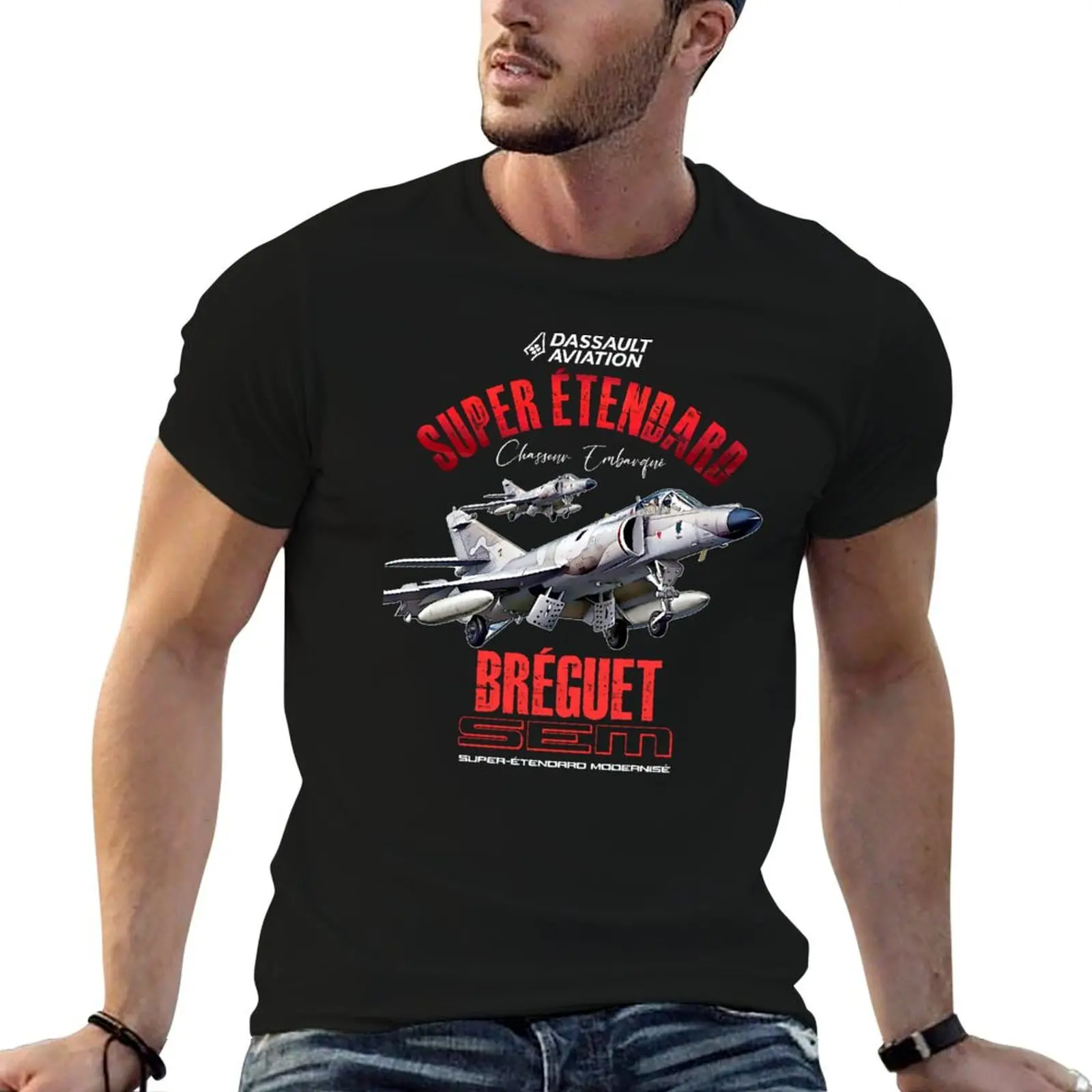 

Super Fighter Jet cotton anime Dassault-Bréguet man tshirt French T-Shirt t étendard shirt