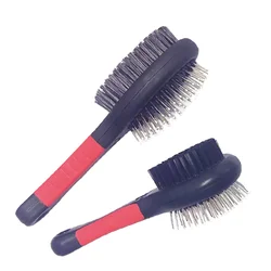 1PC Double Faced Pet Dog Comb Long Hair Brush Plastic Handle Puppy Cat Massage Bath Brush Multifunction Pet Grooming Tool