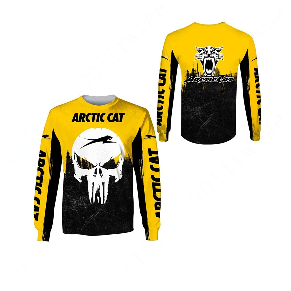 Arctic Cat Harajuku-Camiseta de manga larga con cuello redondo para hombre y mujer, ropa Unisex, informal, Anime, de secado rápido