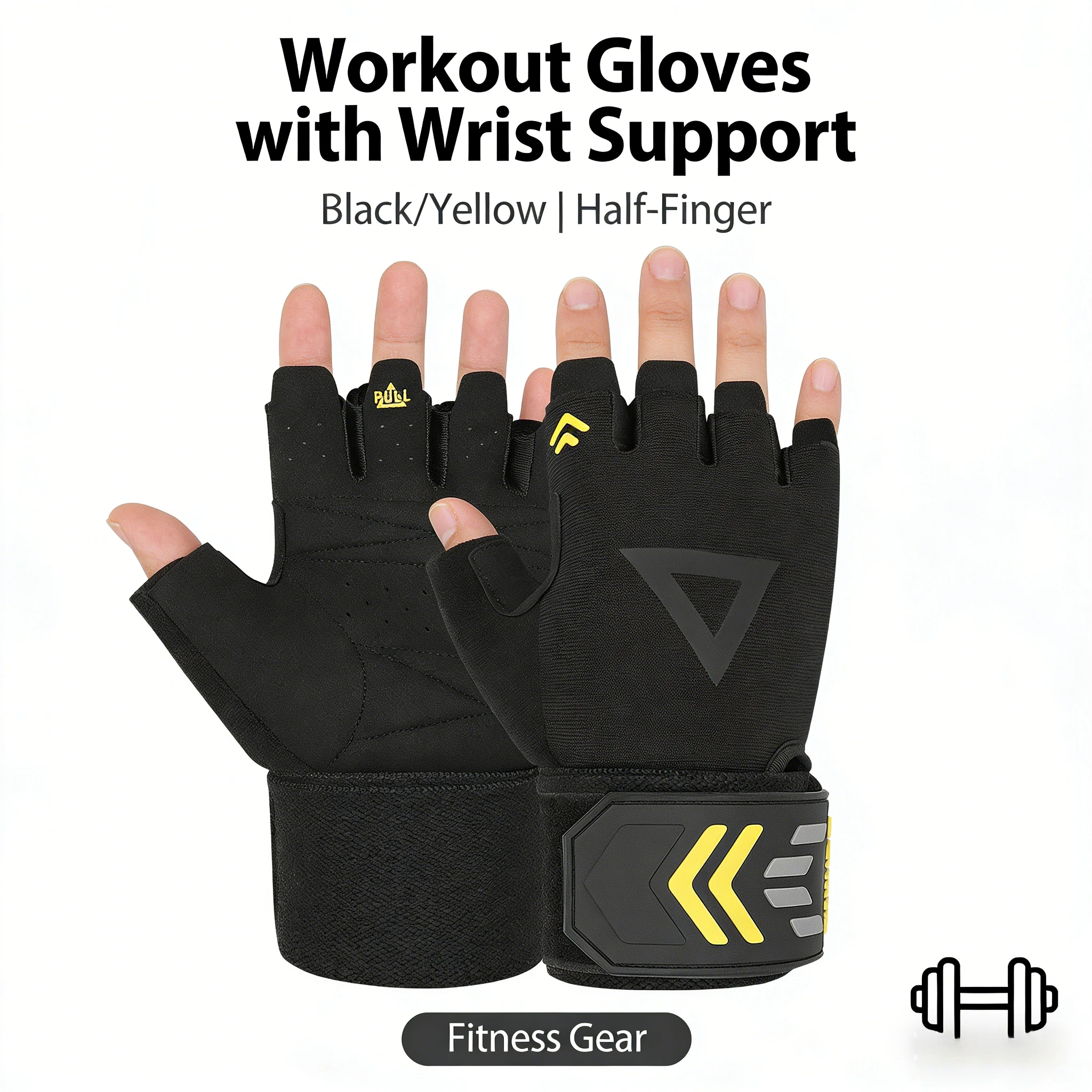 

Fitness Gloves Half Finger Cycling Palm Pads Men's and Women's Equipment Training Dumbbells Weightlifting Anti-skid