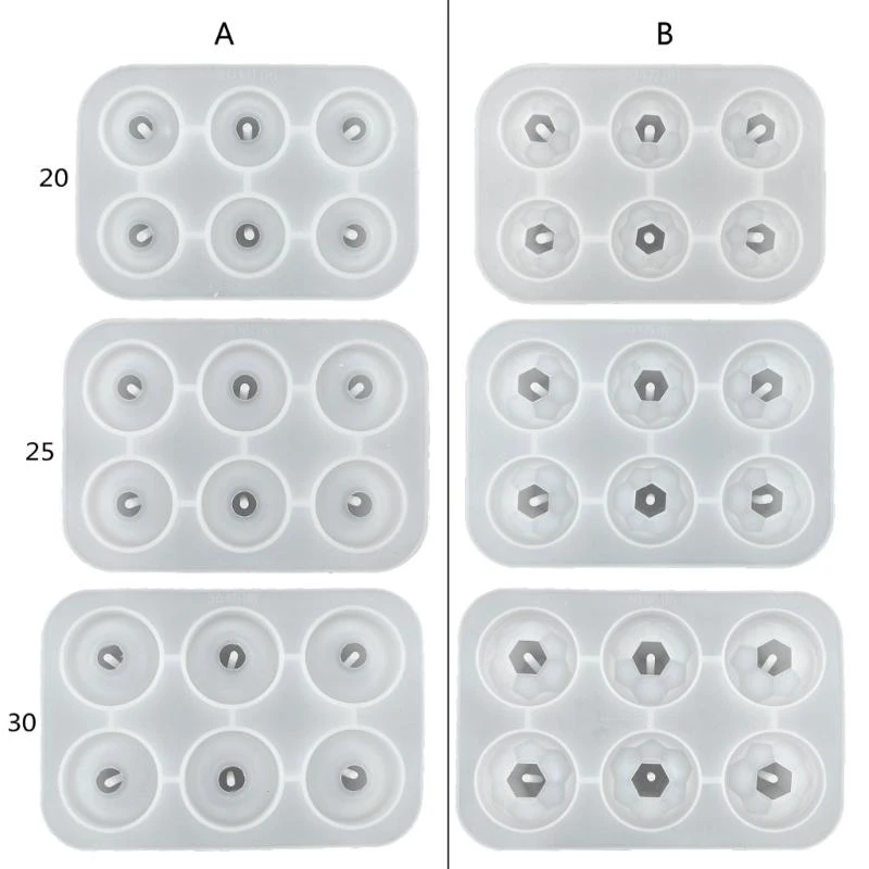 E21F Gemstones Silicone Mold with Hole Jewelry Making Epoxy Resin Mold Resin Bead Molds for Jewelry and Earrings Pendant