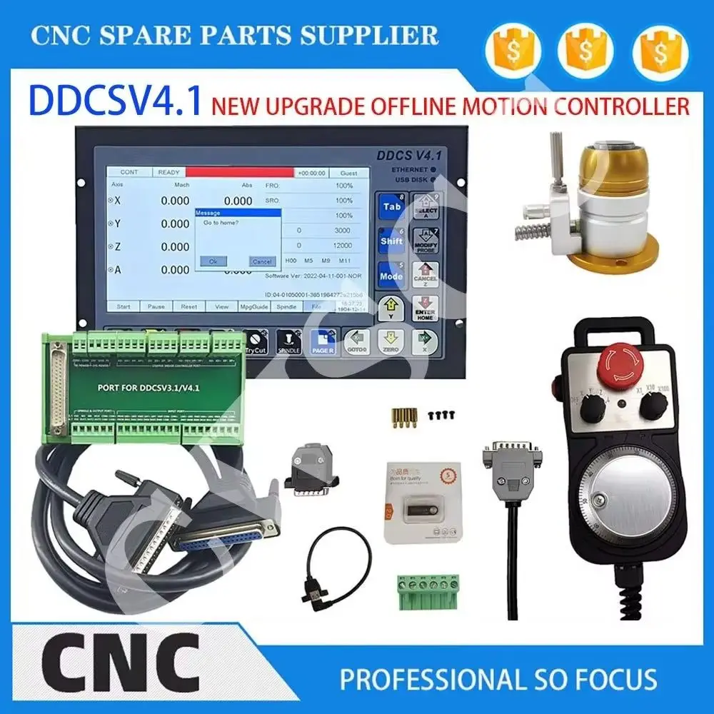 

DDCSV4.1 CNC motion controller system kit 3axis 4axis engraving machine controller Z-axis probe 500K pulse support servo spindle