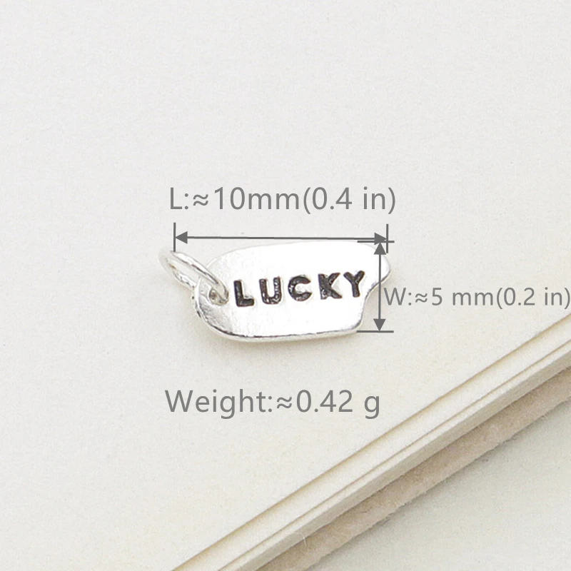 100% Real Sterling 925 Silver Accaccessories Lucky Charm Pendant For Bracelets and Necklaces Key Chain Diy Material for Jewelry