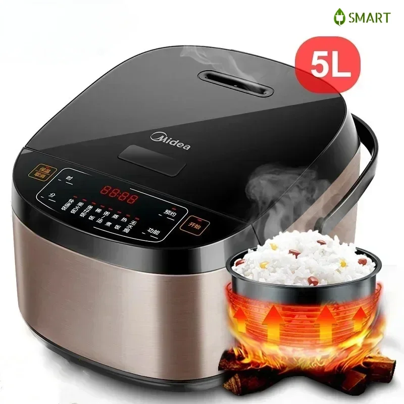 Новая многофункциональная электрическая рисоварка объемом 5 л с антипригарным покрытием для дома, небольшая кухонная машина для приготовления каши и супа