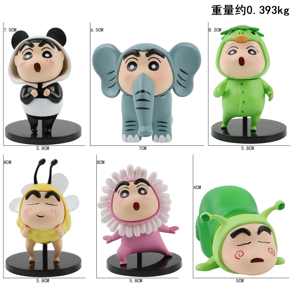 1Set Crayon Shin Chan Action Figure Cartoon Japanse Kawaii Figurines Verzamelobjecten Film Perifere Speelgoed Geschenken Voor Kinderen