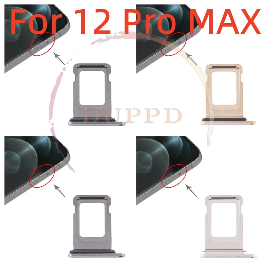 2PCS/LOT New Single Dual Sim Card Tray Holder Slot For Iphone 12 Pro MAX Replacement Part Adapter Socket