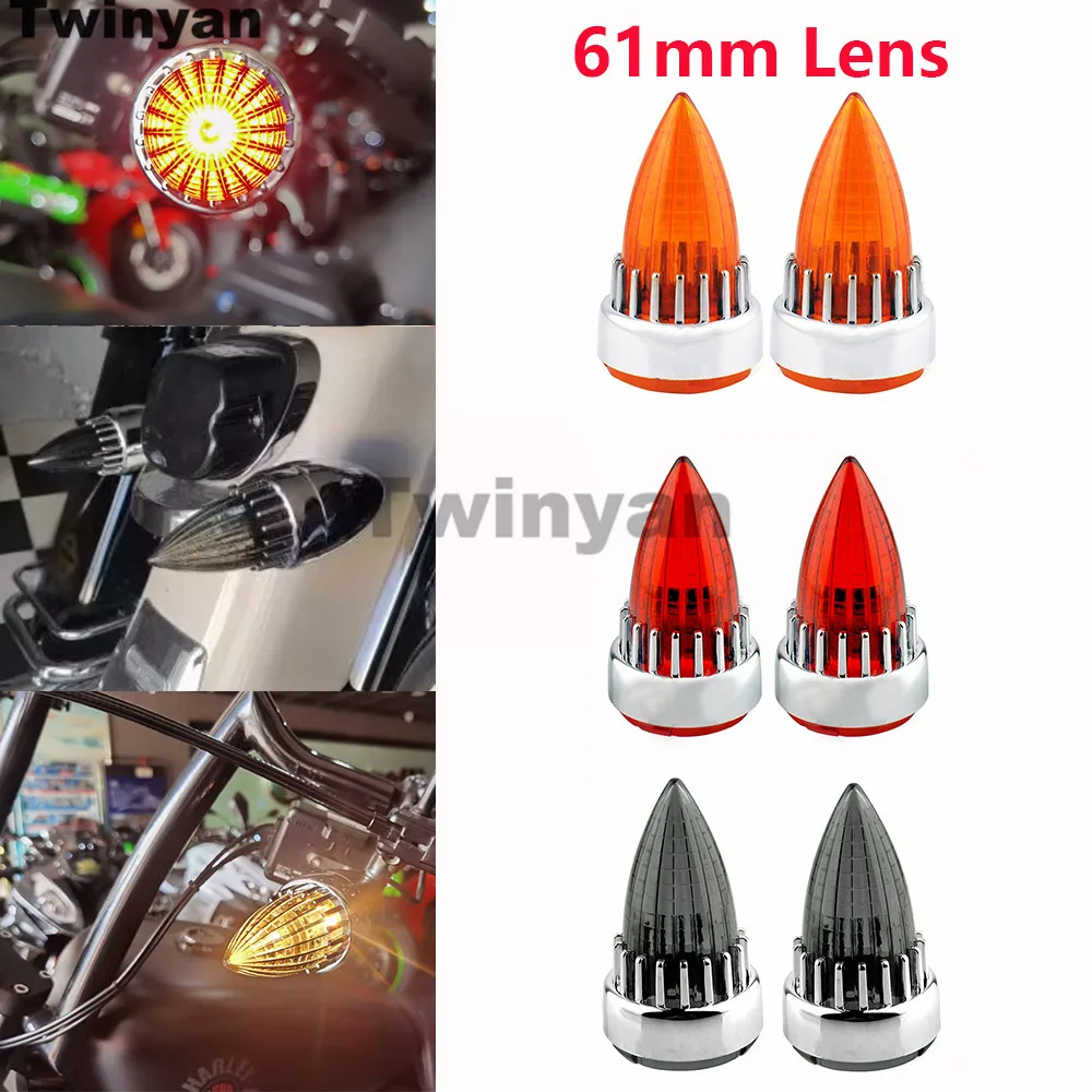 

Motorcycle Bullet Turn Signal Light Lens Lenses Cover Turns Blinker Cover Bezel For Harley Sportster Dyna Davidson Street Glide