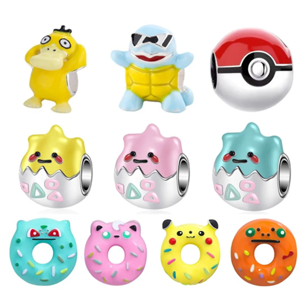 Miniso-Pokémon Charm Beads Apropriado para Pulseiras Femininas Originais, Acessórios de Jóias, Presentes Da Moda, Novo