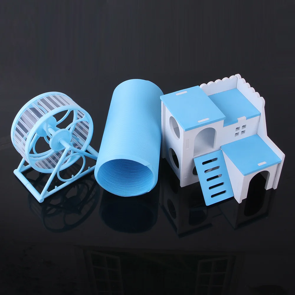 Hamster plastic toy set, pet rabbit, dragon cat, roller tunnel supplies, jumping platform villa set