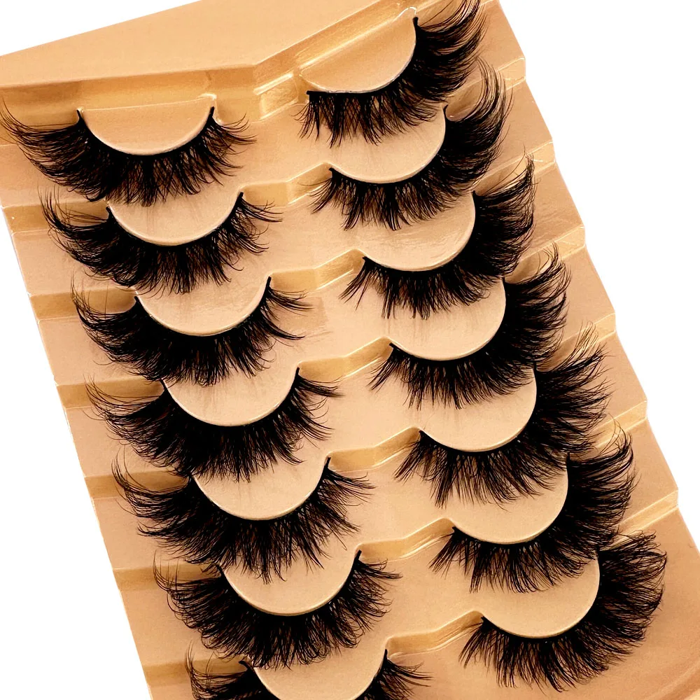 NEUE 7pairs Cat eye Wimpern 3D Natürliche Falsche Wimpern 5d Flauschigen Weichen Kreuz Manga Wimpern Wispy Natürliche Wimpern Verlängerung make-up