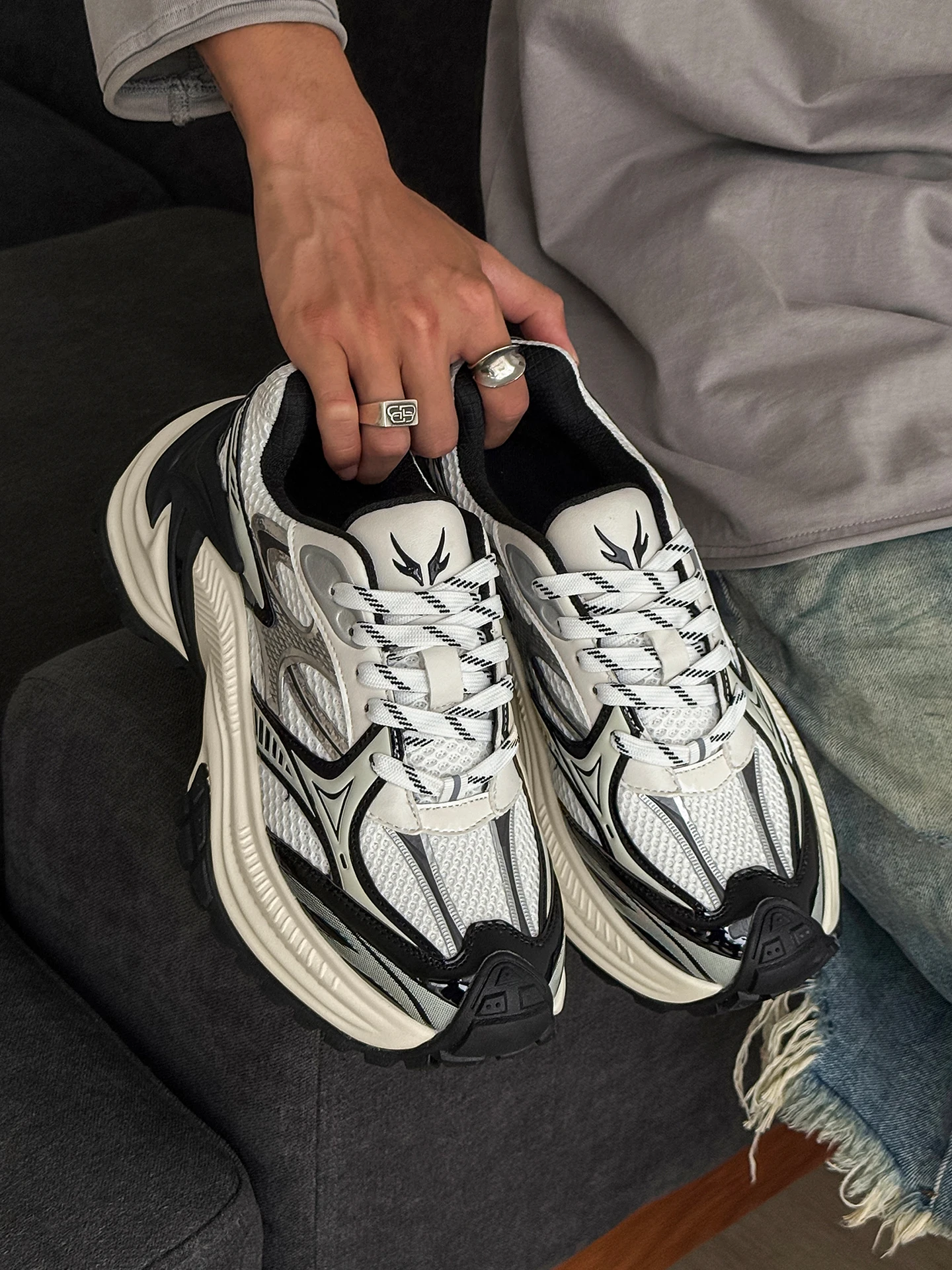 

2026 New Rattlesnake AD Dad oes ex Thi Bot Heightening Sports Casual oes Low Top Me Breathable Rubber Outsole