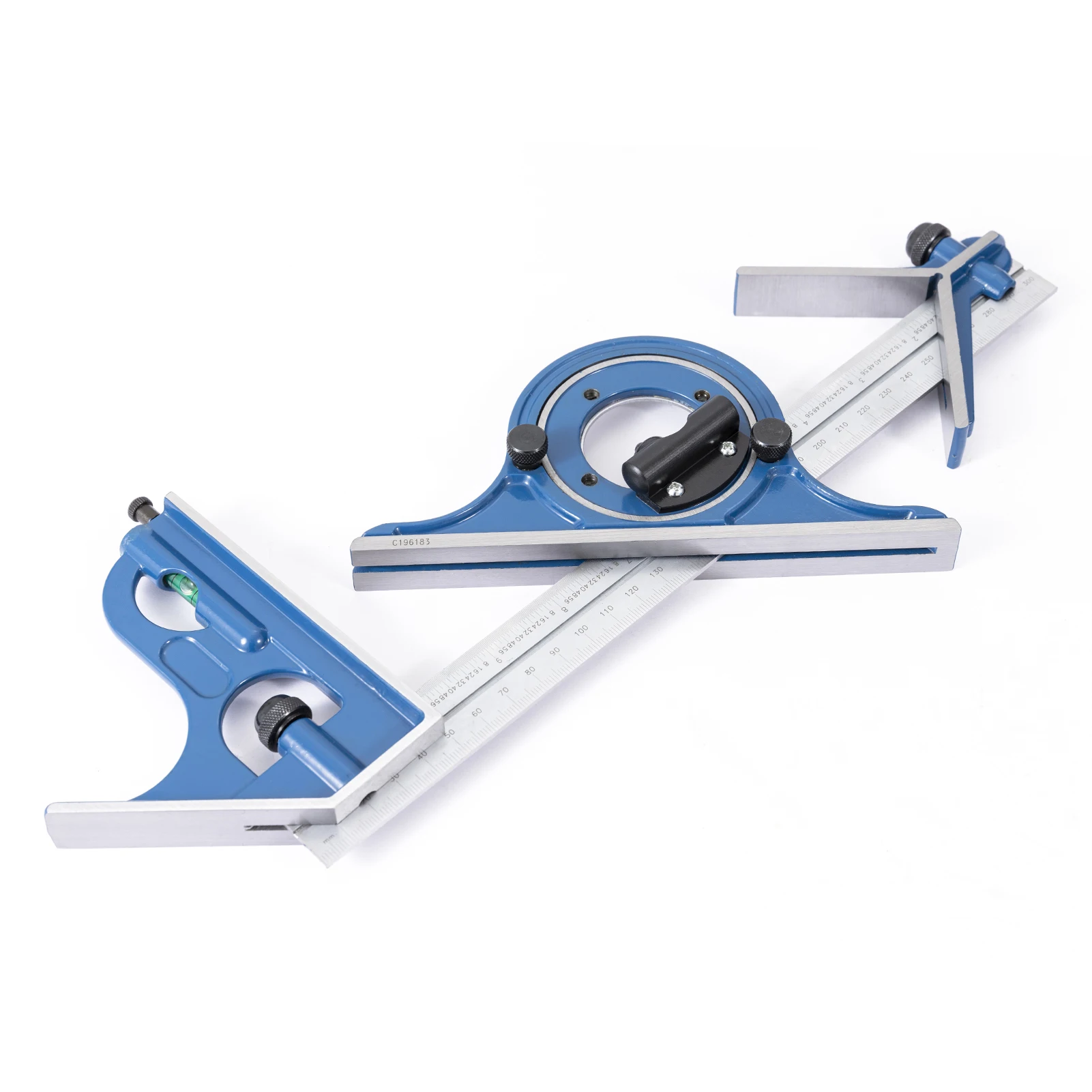 DASQUA  Stainless Steel  Combination Tri-Square Set 300mm/12in Right Angle Ruler Combination Measuring Tool