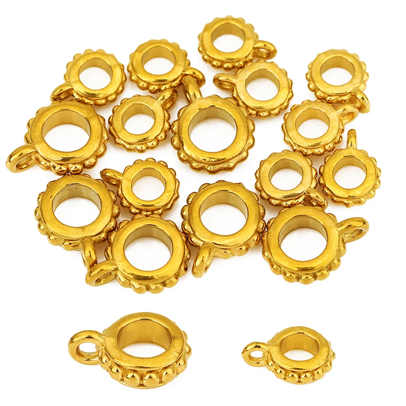 10pcs PVD Never Fade Stainless Steel Necklace Pendants Clasps Connectors  6mm 8mm Pinch Clip Bail Charm Beads For Jewelry Making image 6