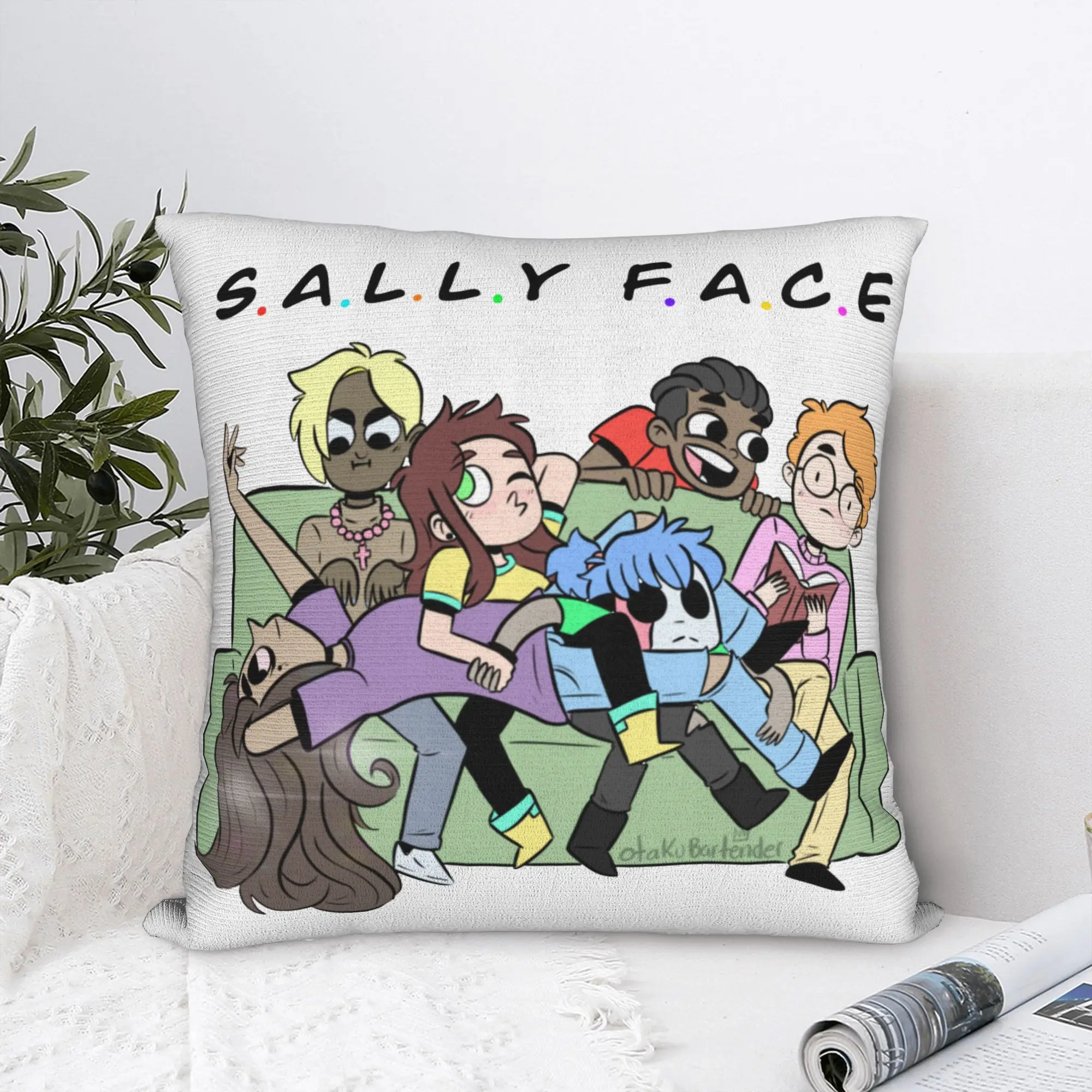 Sally Face Squad Pillowcase Printed Fabric Cushion Cover Gift Sal Game Throw Pillow Case Cover Seat Dropshipping 18''