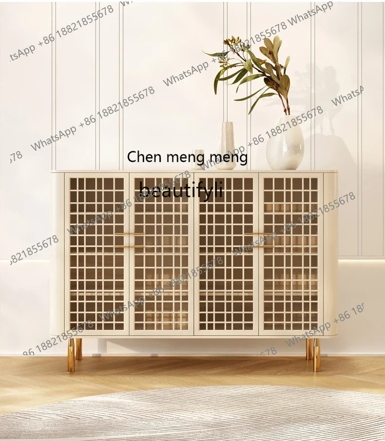 

X Solid wood shoe cabinet Household storage Light luxury door cabinet Living room storage side cabinet