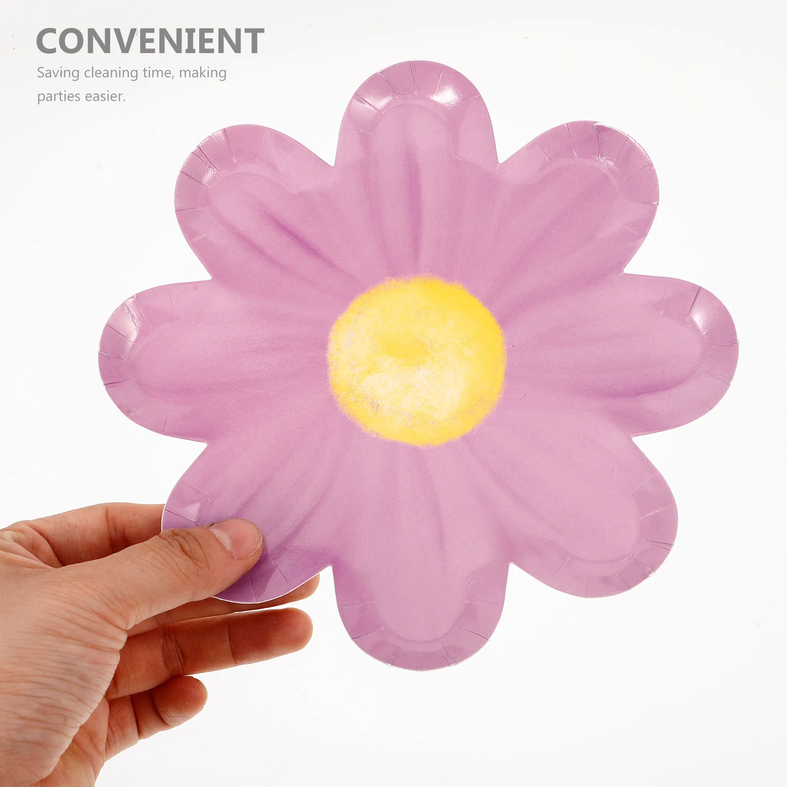 

40pcs Disposable Paper Plates Flower Shaped Birthday Party Supplies Purple Orange Blue Pink catering serving buffet food plate