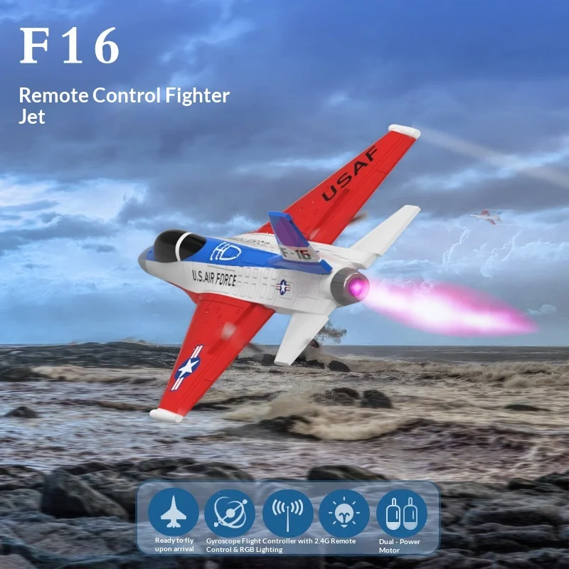 volantexrc-f‑16-avion-de-chasse-rc-2-canaux-avec-eclairage-led-avion-a-aile-fixe-en-mousse-epp-avion-telecommande-electrique-24g-pour-loisirs