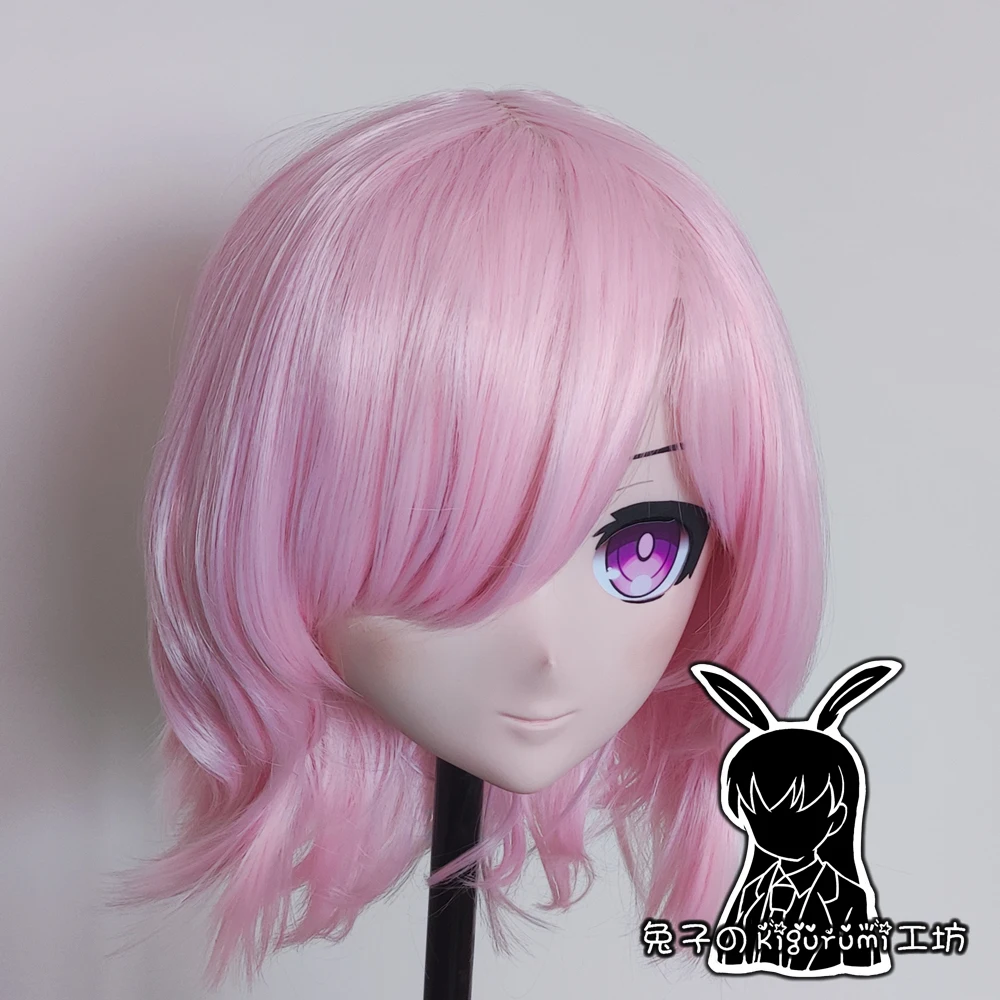 (RB7203)Full Head Quality Handmade Female/Girl Resin Japanese Anime Cartoon Character Cosplay Mash Kyrielight Kigurumi Mask