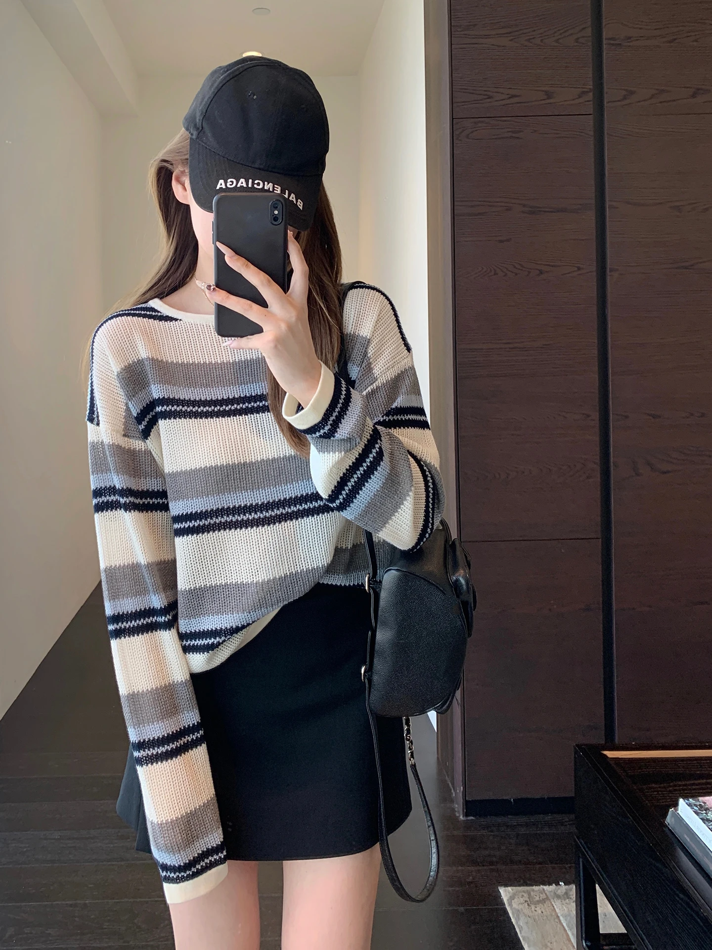 

Lazy Faion Knitted Sunade Cover up Long Sve Striped Top Women Spring Summer New Sle Soft Breathable Comfortable Fit