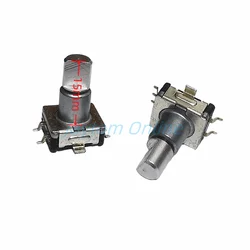 5pcs Rotary Encoder Switch EC11 With Push Switch 20/30 Positions 5pin SMD Type Handle Length 15mm Half Shaft