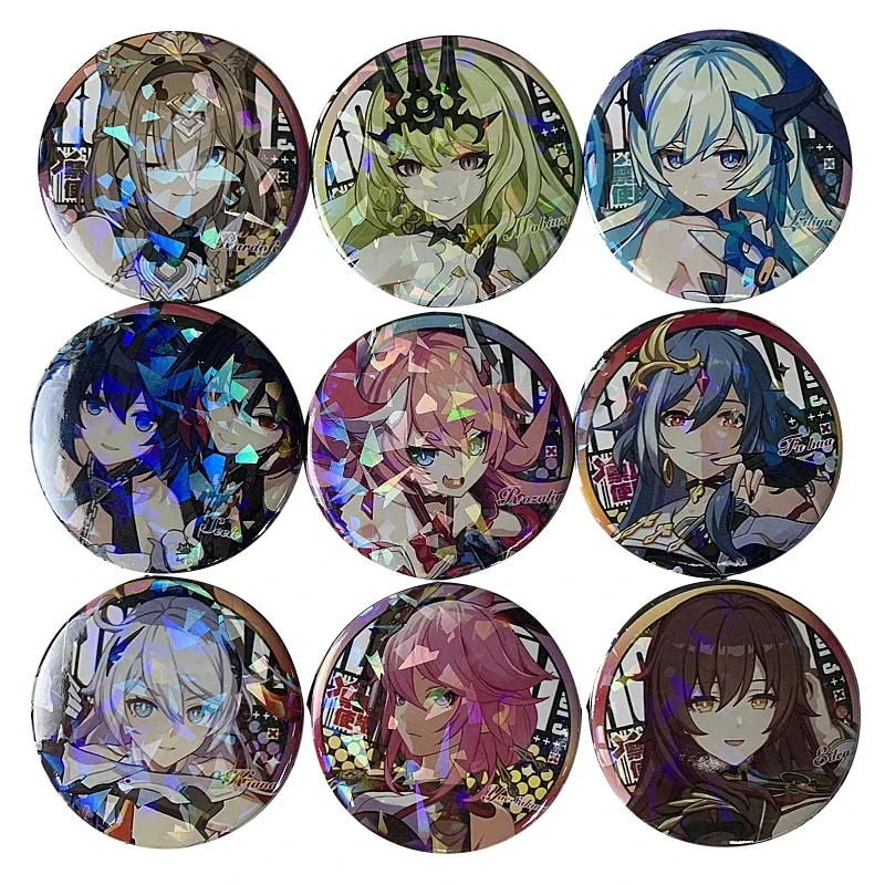 Game Honkai Impact 3 Brooch Lapel Pin Badge Cartoon Characters Kiana Kaslana Aponia Bronya Zaychik Raiden Mei Brooch Decoration