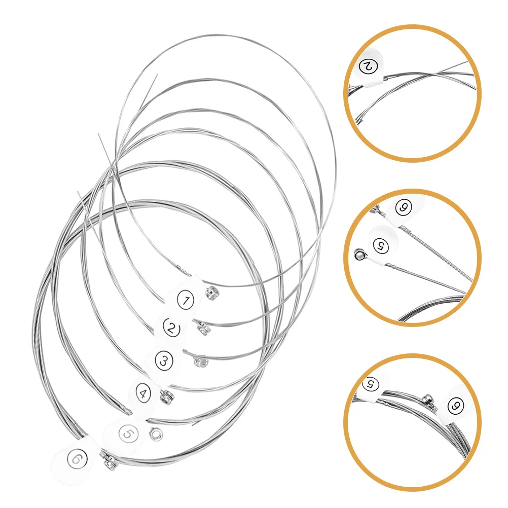 

6Pcs Electric Bass Strings High Carbon Steel Clear Sound Quality Sturdy Durable for Various Bass Instruments String for Bass,
