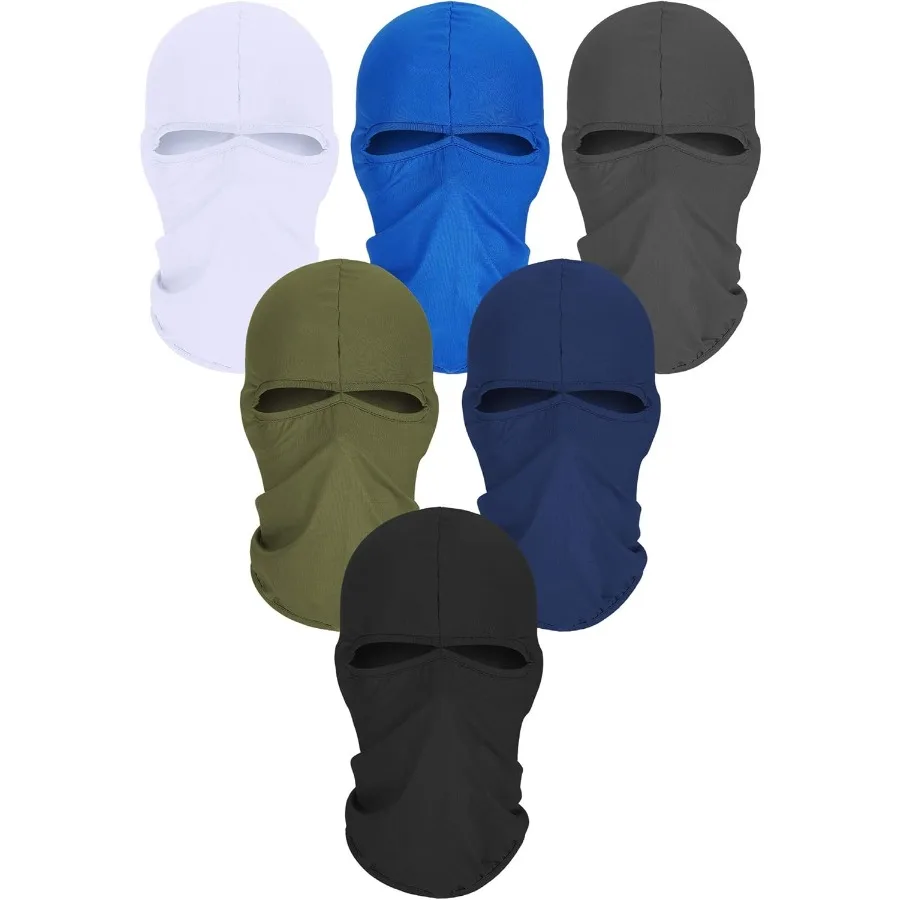 

6 Pcs Face Balaclava Cover Winter Windproof Mask Full Face Cover Polyester Ice Silk UV Protection for Outdoor Sports