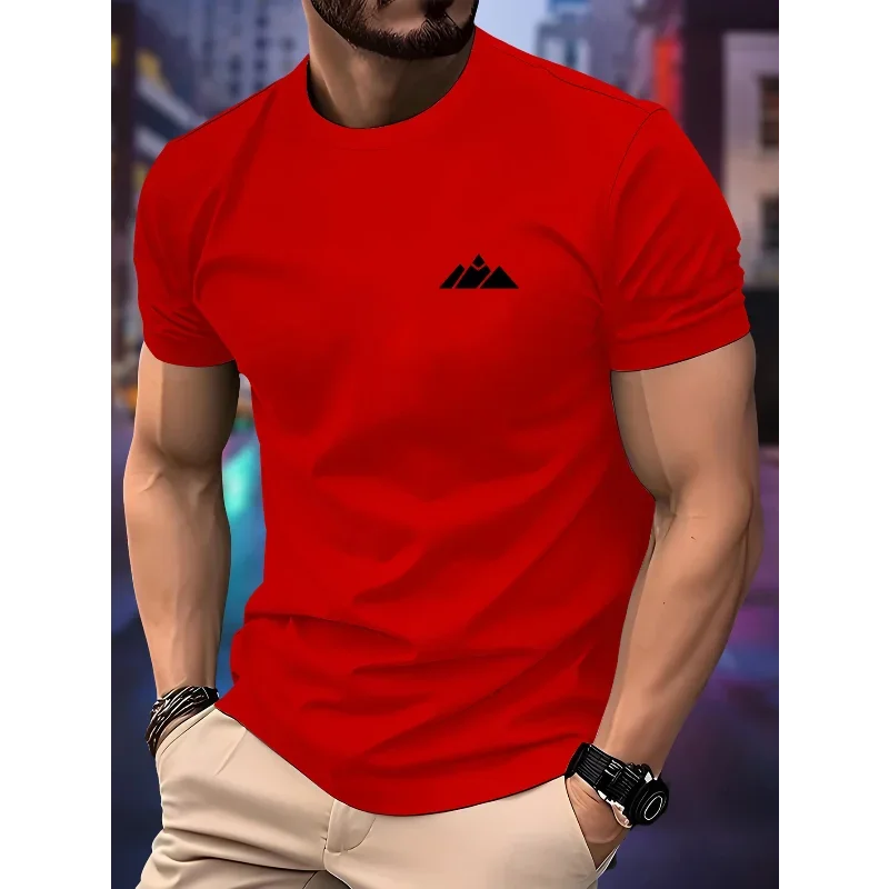 New men's jogging sport shirt - Spring/Summer style T-shirt with letter print short sleeves - Breathable fitness sports T-shirt