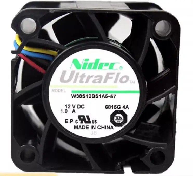 Nidec W38S12BS1A5-57 DC 12V 1.0A 38x38x28mm 4-Wire Server Cooling Fan