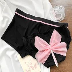 Sexy Hot Funny Couple Panties Women Briefs Men Boxer Shorts Cotton Underwear Lovers Underpants Bow Lingerie Boyfriend Girlfriend