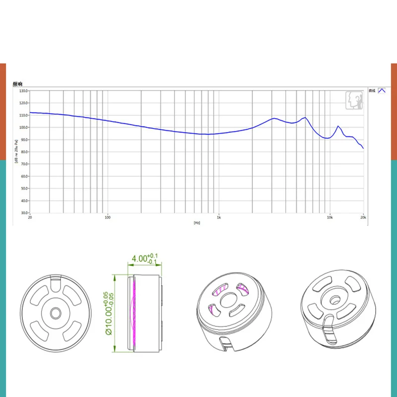 Unidade de acionamento dinâmica de alto-falante de baixa distorção de alta resolução de 10mm pode ser adequada para acessórios de fone de ouvido de alta qualidade fone de ouvido intra-auricular personalizado