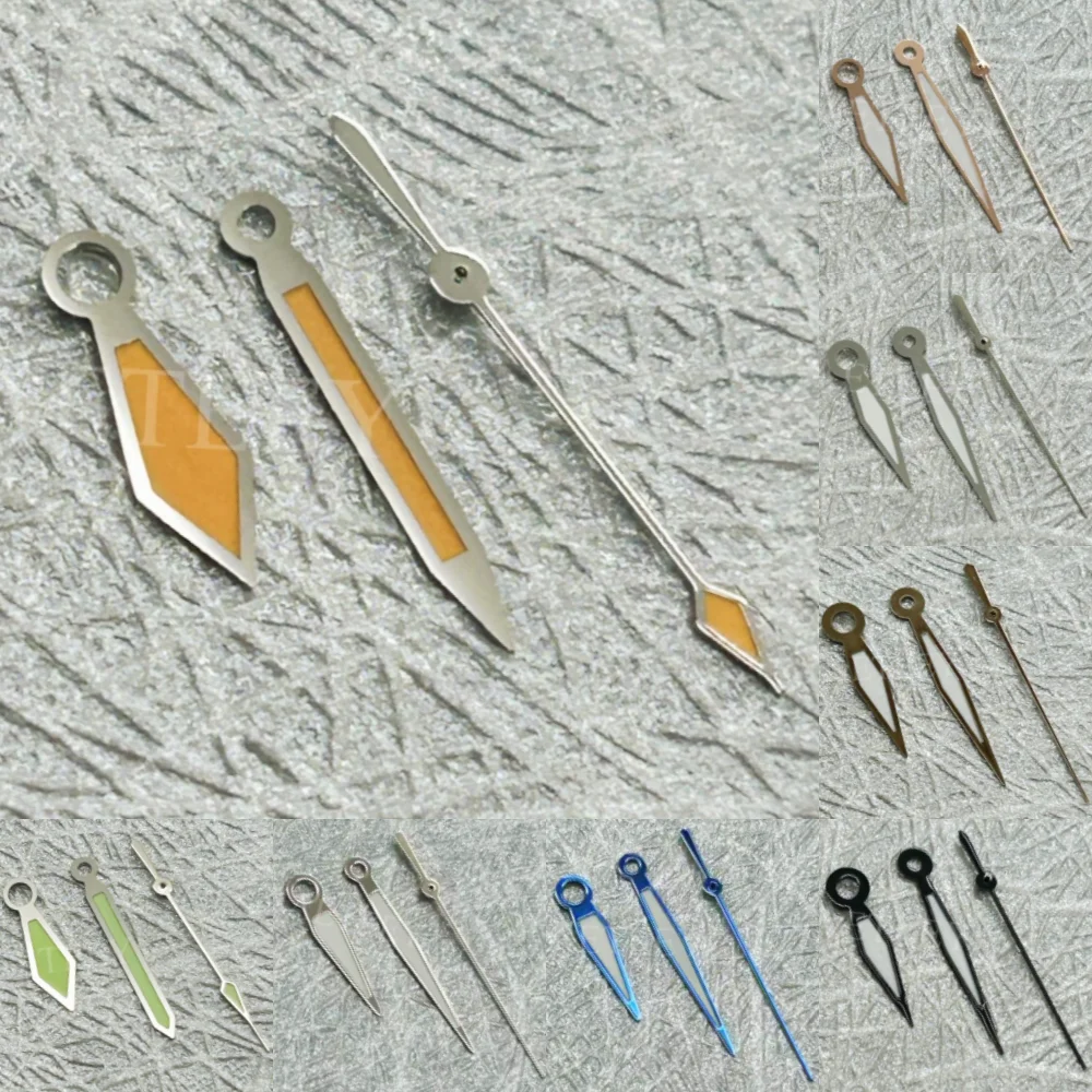 Manecillas de Reloj en Oro Rosa, Naranja, Azul y Negro, Luminosas en Verde C3, Repuestos para Relojes de Buceo Seiko SKX007 NH35 NH36/4R/7S con Movimiento Automático